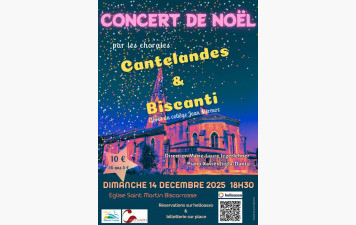 14 décembre Concert de Noêl &quot;Cantelandes et Biscanti&quot;